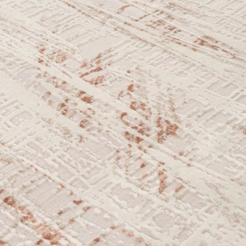 Carmel Modern Abstract Cream/Orange Area Rug, Rectangle 160 x 230cm
