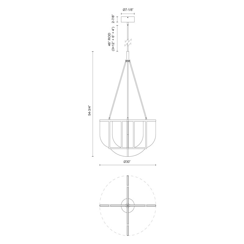 Anders 9 - Light LED Chandelier, Vintage Brass