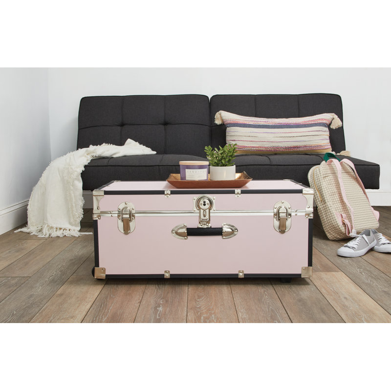 Lynne Manufactured Wood Camp Trunk / Footlocker, Blush
