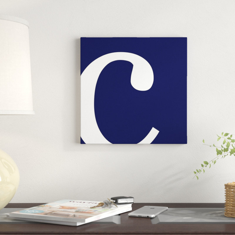 « the type », art textuel sur toile en bleu, H 18 po x l 18 po x P 1,5 po, C