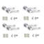 4 Pairs Modern Nova Design Premium Door Handles on Round Rose with 2.5" Latch and 1 Pair of Ball Bearing Hinges