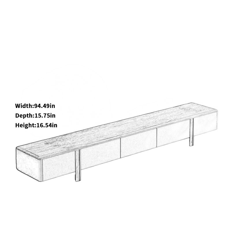 Meuble télé Modern Creative, H 16,54 po x L 94,49 po x l 15,75 po