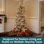 Unlit Flocked Indoor Artificial Slim Christmas Tree with Metal Stand and Hinged Branches - 7'