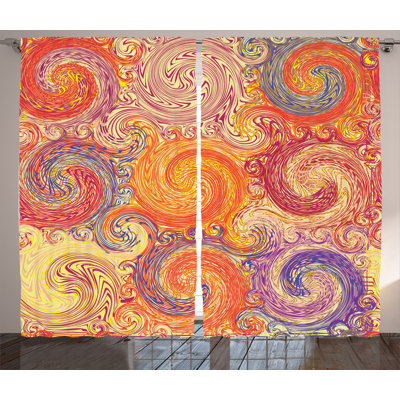Grunge Abstract Semi-Sheer Rod Pocket Curtain Panels