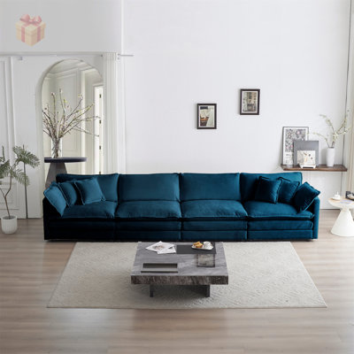 Canapé modulaire Free Combination, canapé modulaire confortable en chenille 4 places pour des sièges polyvalents et confortables