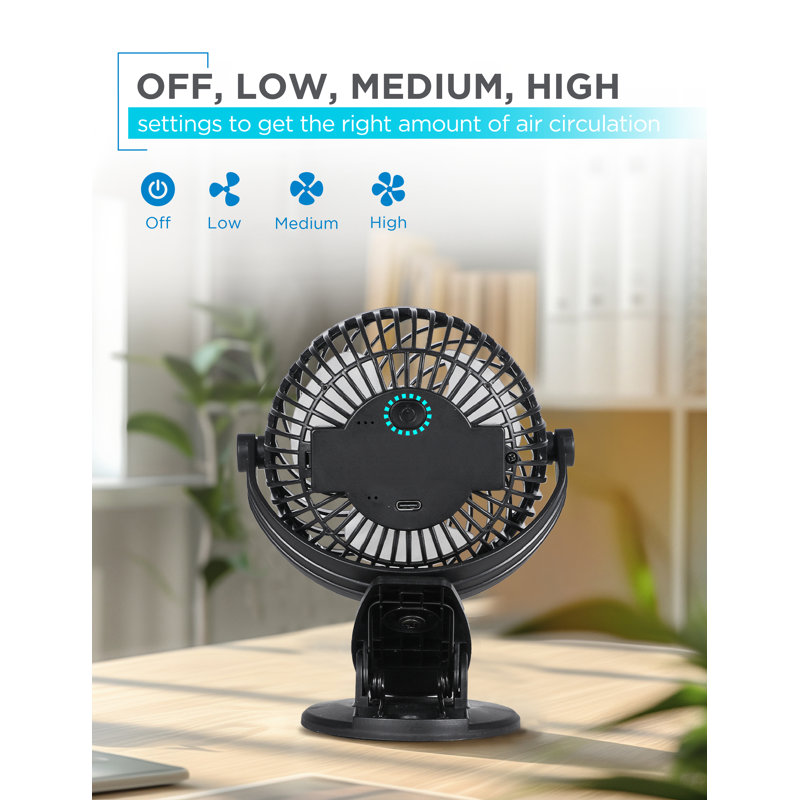 Black Adjustable 3-Speed Clip and Standing Fan Set