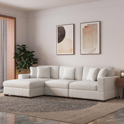Milbrey 2-Piece Corduroy Modular Sectional with Loose Back