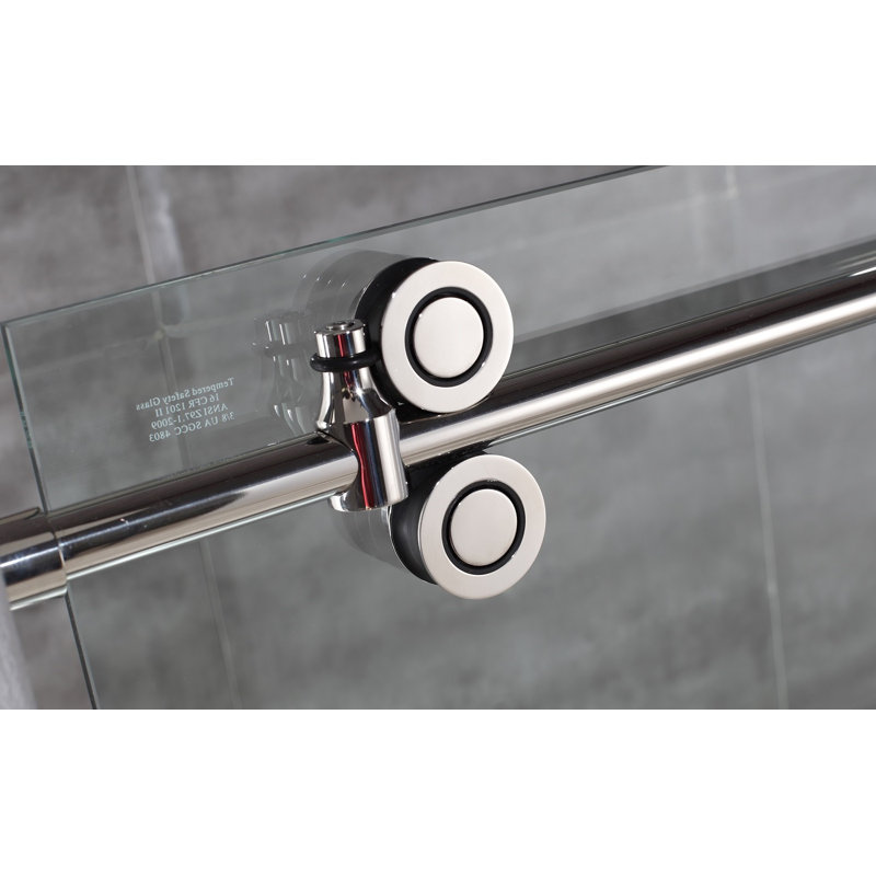Porte de douche coulissante simple 60" x 77,5" framless Langham, Chrome