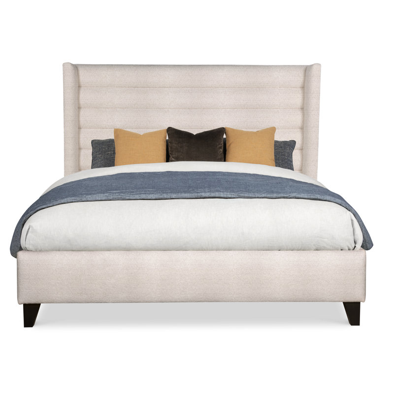Details Upholstered Wingback Bed