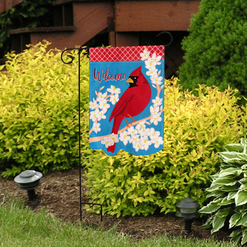 Spring Cardinal Burlap Garden Flag