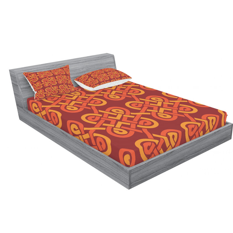 Celtic Microfiber Sheet Set, Queen Sheet Set + Fitted Sheet + 2 Pillowcases