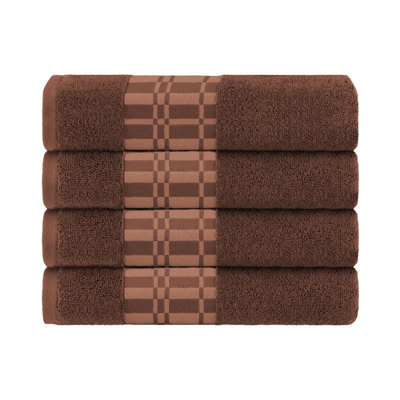 Ensemble de 4 serviettes de bain en coton Blue Nile Mills Cambrie, Chocolat