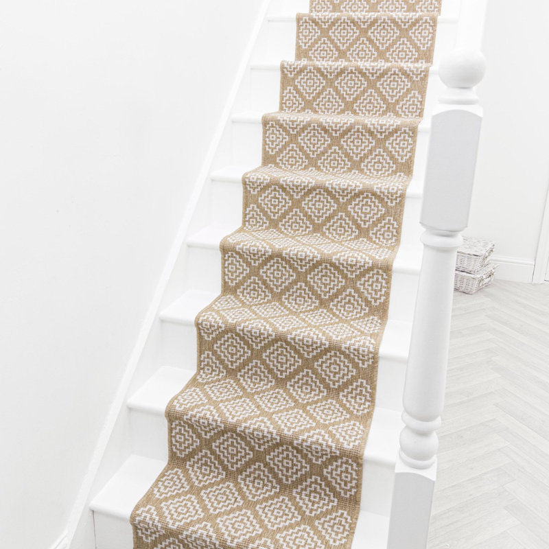 Stair Runner Geometric Shapes Flatweave Area Rug, Runner 60 x 450 cm