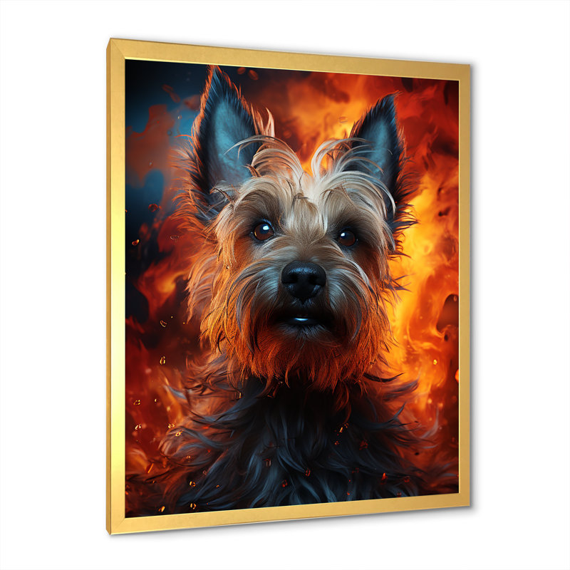 Scottish Terrier Spirit sur impression sur toile, Cadre doré simple, H 44 po x l 34 po x P 1,5 po