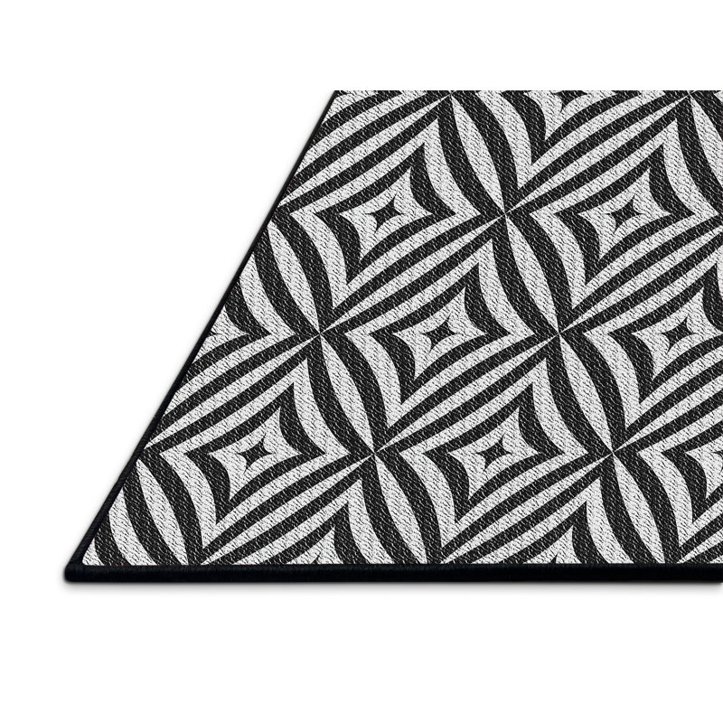 Tapis gris/zone noire à motifs West Bridgewater, Rectangle 5 pi x 7 pi