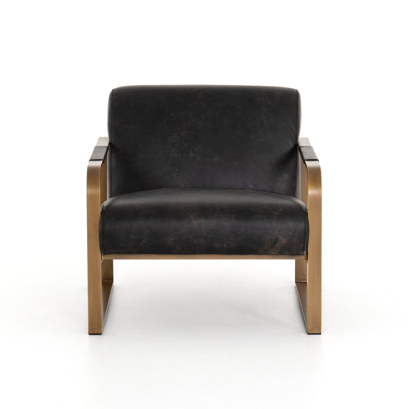 Jules Armchair, Realto Ebony Top Grain Leather