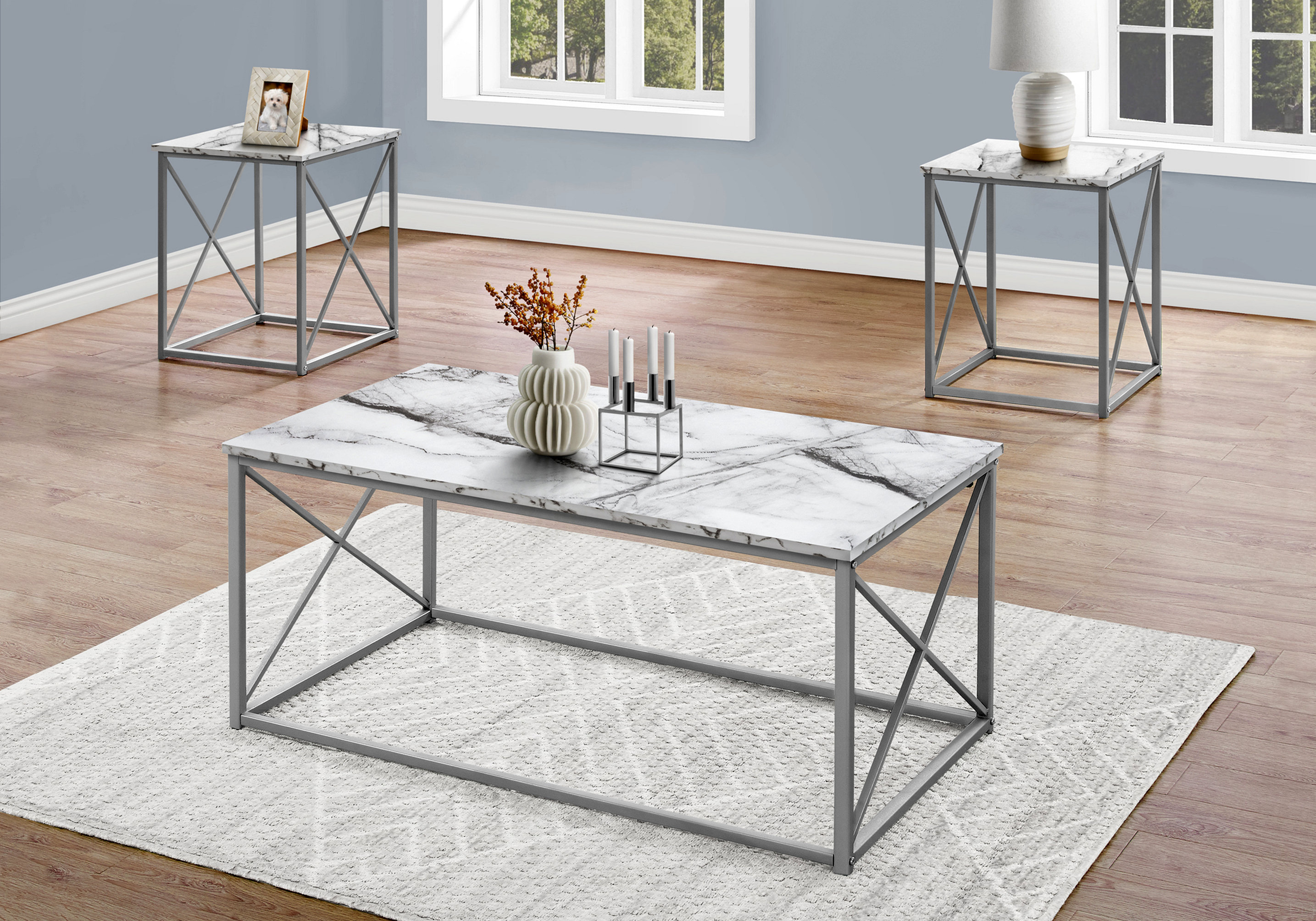 Table Set, 3Pcs Set, Coffee, End, Side, Accent, Living Room