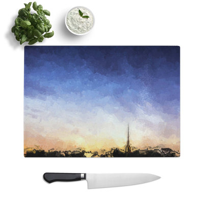 Tempered Glass Skyline of Helsinki in Finland Chopping Board