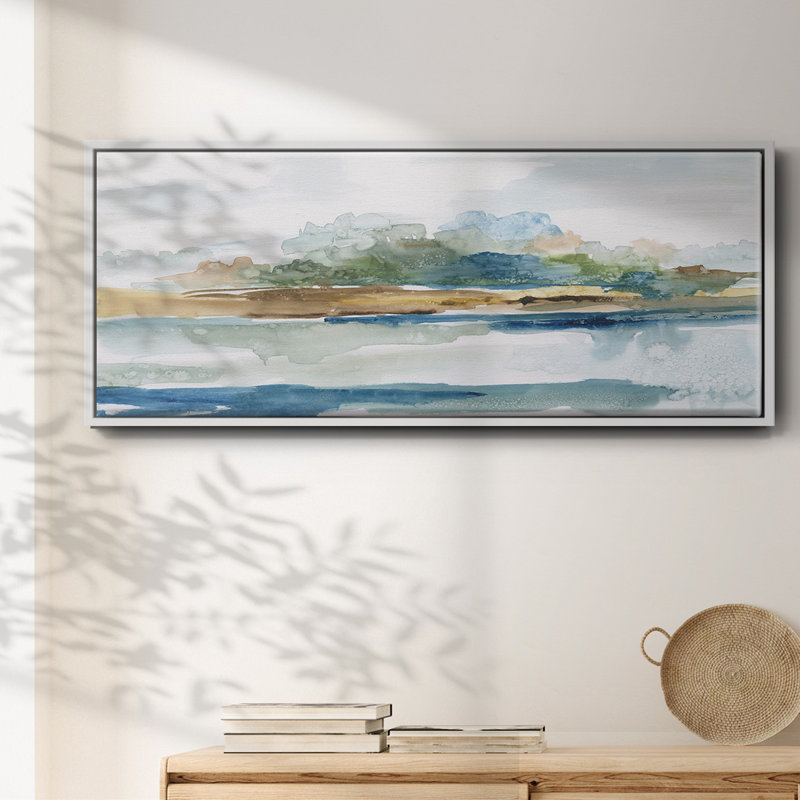 Blue Solace- Framed Canvas, 20" H x 50" W