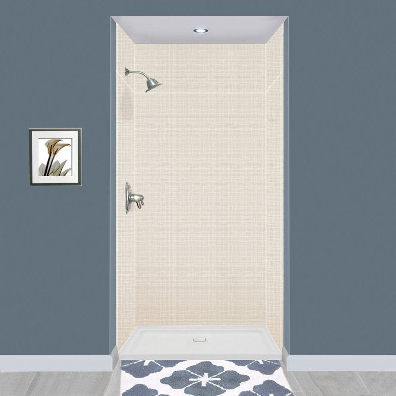 Expressions 6 Panel Shower Wall, Cameo, 72" H x 60" W x 48" D
