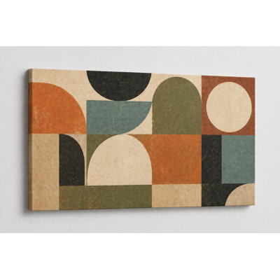 Impression sur toile 24 x 36 pouces, grande et moderne, formes abstraites et murales Mid Century Modern