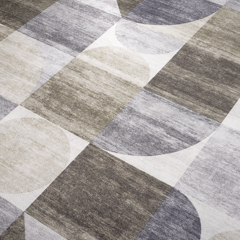 Tapis intérieur / extérieur bleu Naya, Beige Brown Gray, Rectangle 6 pi x 9 pi