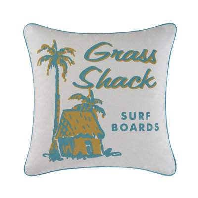 18" Grass Shack Surf Throw Pillow