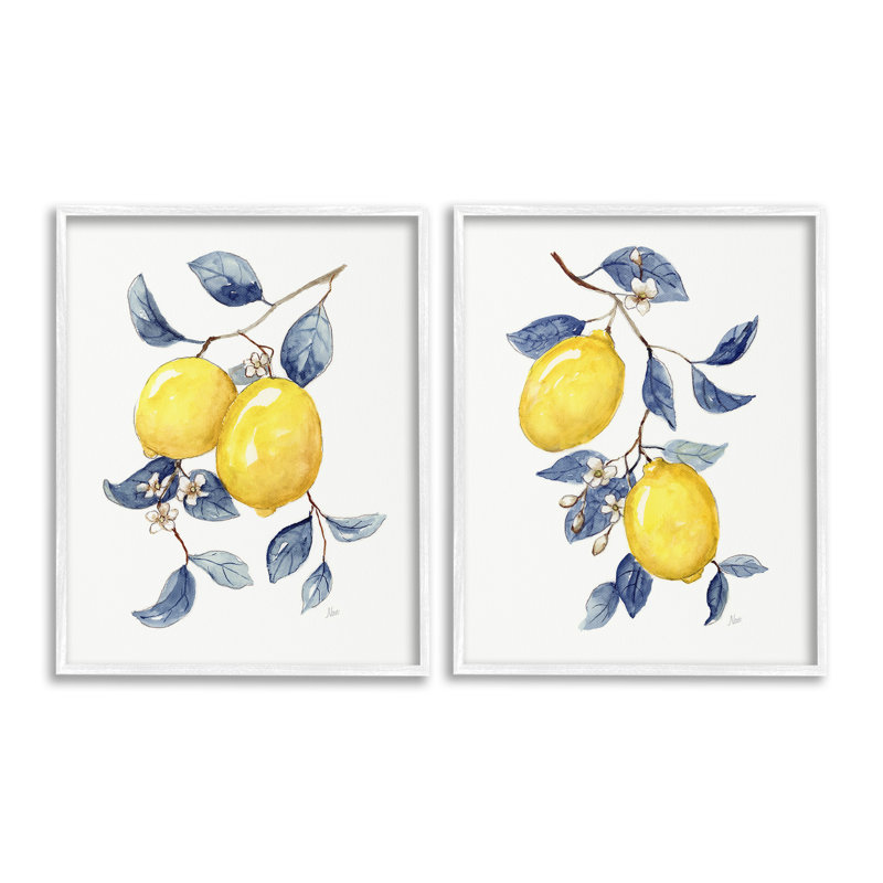 «Budding Lemon Blossoms Single Photo Frame» par Nan 2 - Pièces sur toile, H 20 po x l 16 po, Giclée encadrée noir minuit
