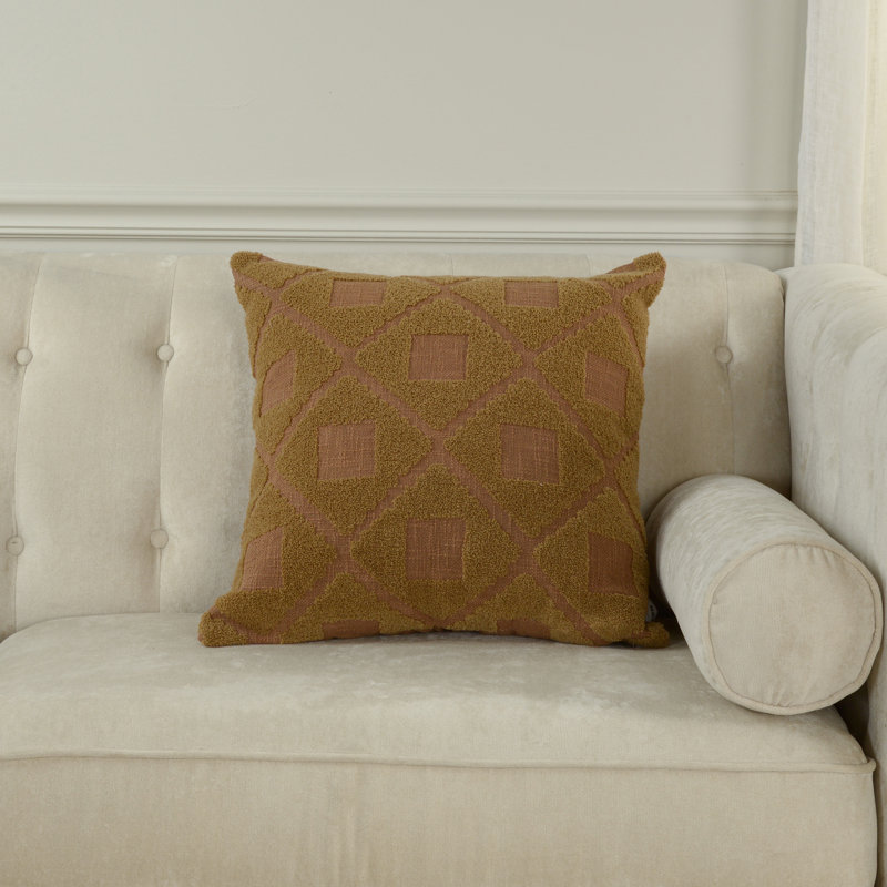 Coussin 100% coton, Polyester, Brun
