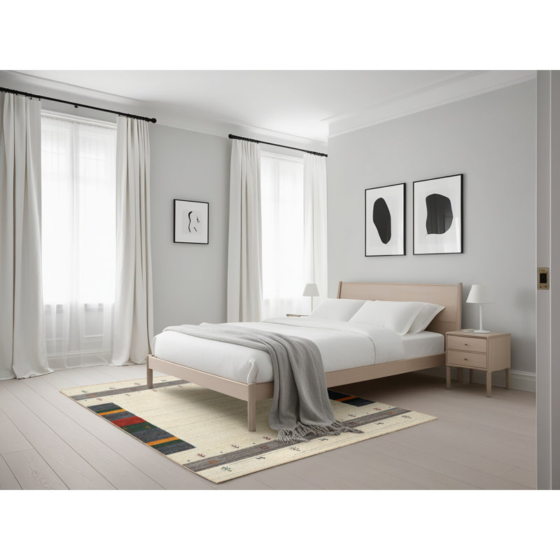 Tapis beige/rouge contemporain, Rectangle 5 pi x 7 pi