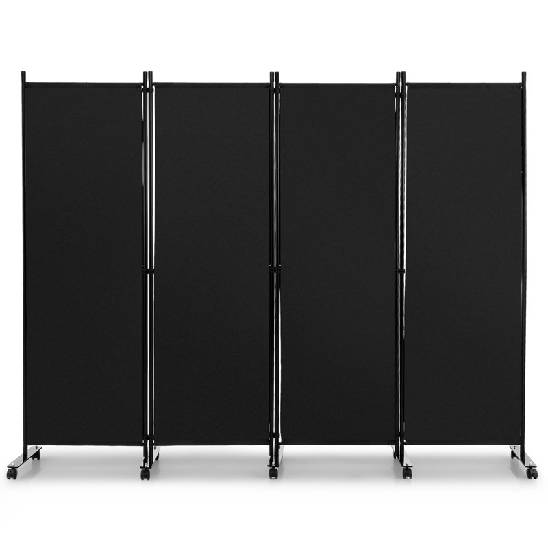 Gettysburg Folding Room Divider, 172cm H x 224cm W x 30cm D, Black, 4