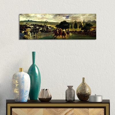 Races At Longchamp by Edouard Manet - Wrapped Canvas Panoramic Painting