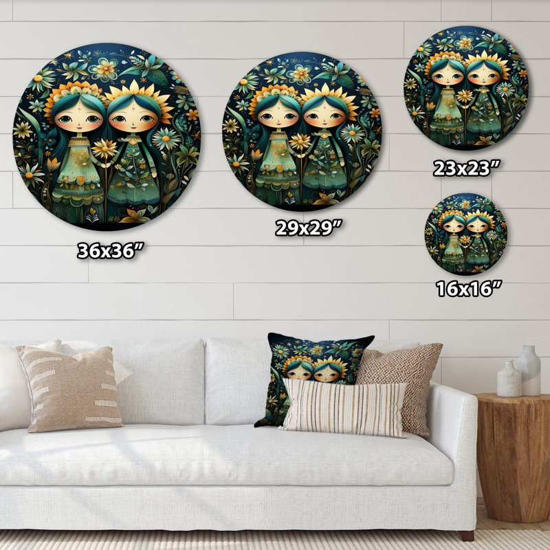 Rêves mexicains d'Oaxaca - Art rond en métal, H 16 po x l 16 po