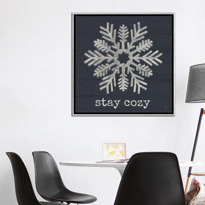 «Stay Cozy Snowflake», reproduction d'art sur toile encadrée