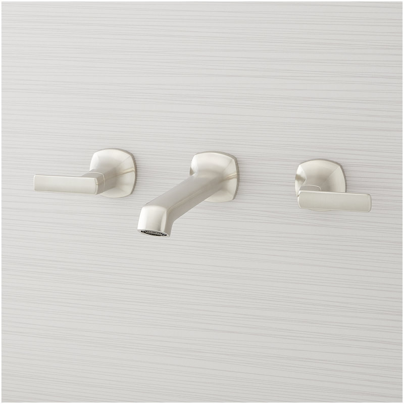 Sefina Wall-Mount Bathroom Faucet and Rough-in Valve - Brushed Nickel, Brushed Nickel