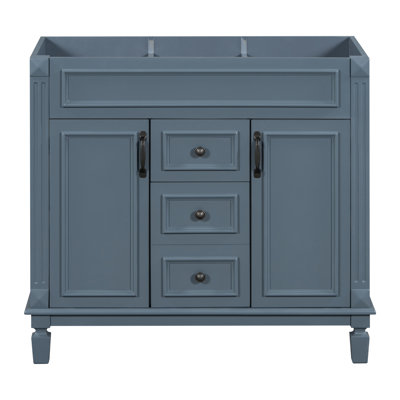 Meuble-lavabo 36 po sans lavabo supérieur, armoire seulement, armoire de rangement moderne avec 2 portes à fermeture douce et 2 tiroirs