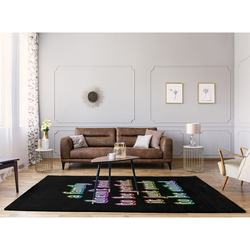 Quotes Family Love Quote Chalkboard Style Poly Chenille Rug, Rectangle 8' x 10'