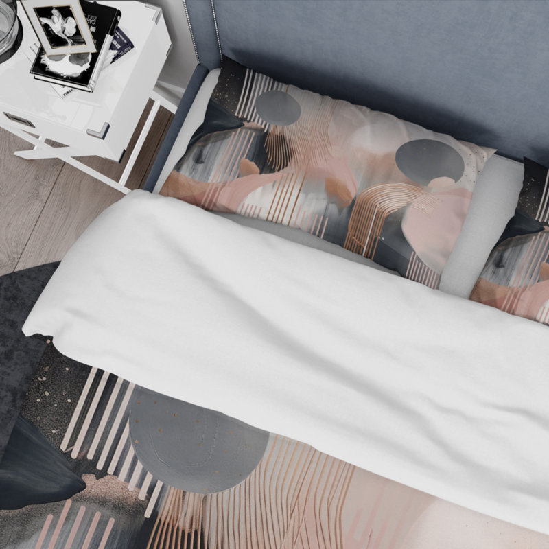 Twin Abstract Marble Microfiber Duvet Cover Set