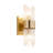 2-light Modern Brass Sconce With Ribbed Glass Shades