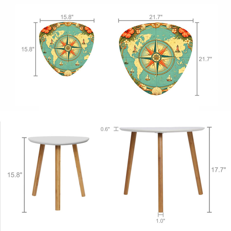 Ensemble de 2 tables basses gigognes Triangle