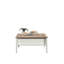 Table basse carrée blanche avec plateau d'échecs amovible, tablette cachée, détails en chêne, conception, installation rapide, carré de 37,68 po, accent inférieur de 19,54 po, assemblage facile,