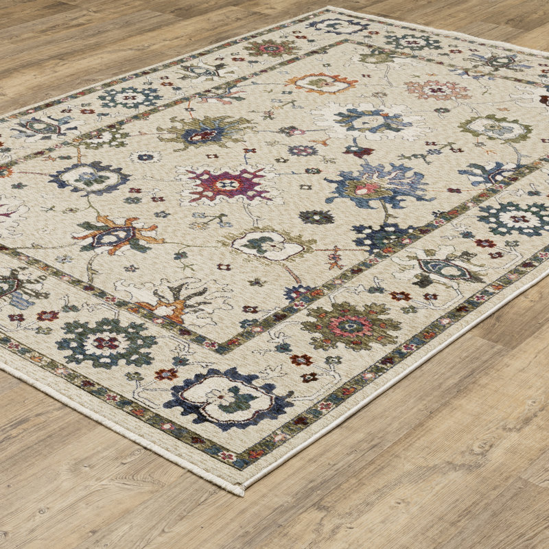 Erlich Floral Indoor Rug, Rectangle 6'7" x 9'9"