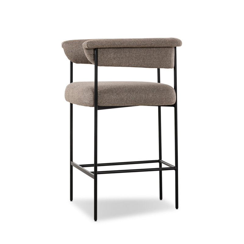 Tabouret de bar et de comptoir Lyssa, Tabouret de comptoir (siège d'une hauteur de 26,5, Orly Natural Polyester, Couleur unie