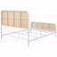 Structure de grand lit en sangle de canne ouverte au fini blanc