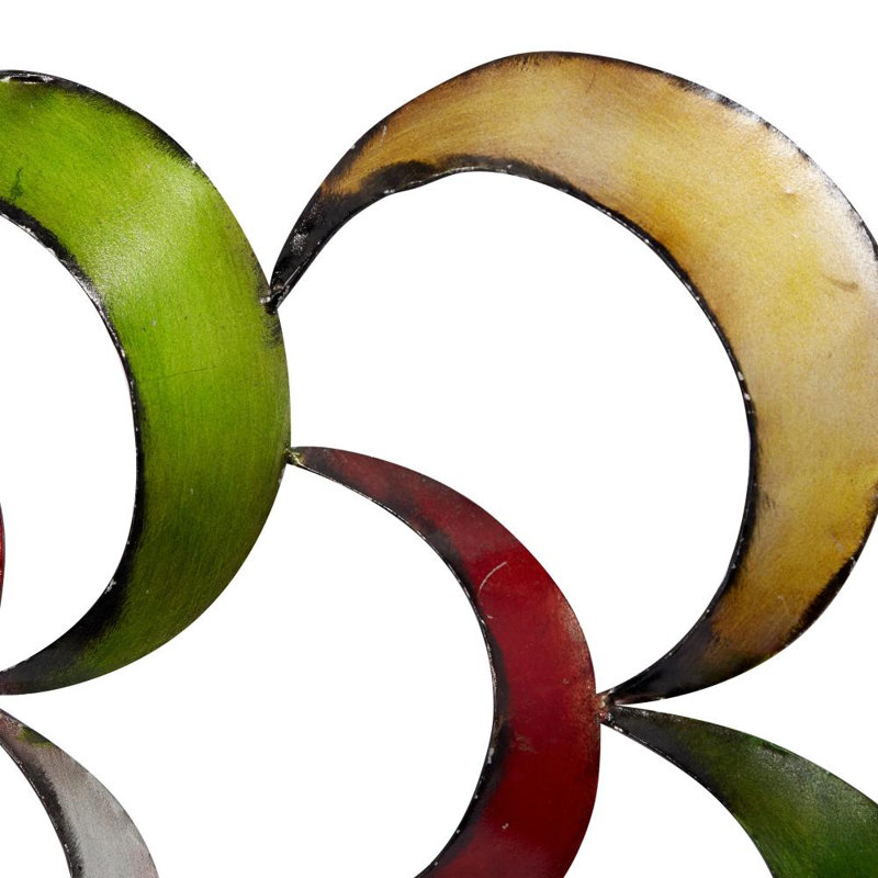 Multi Colored Metal Abstract Scalloped Home Wall Decor, 35" x 1" x 20"