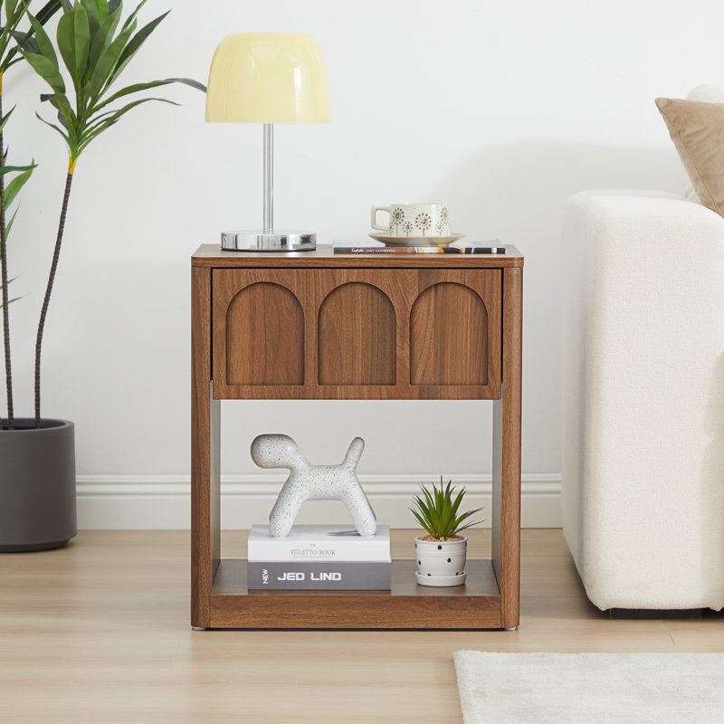 19.69'' W 1 Drawer Nightstand, Walnut