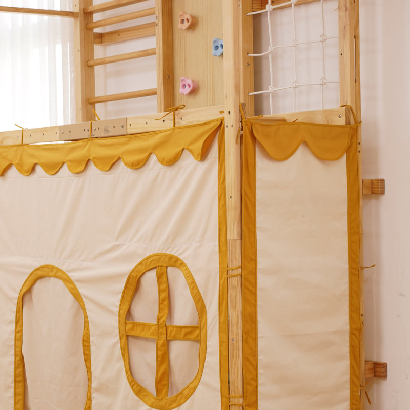 Tente de jeu modulaire en noyer de 79 po - Fort pour enfants d'intérieur pour le noyer modulaire
