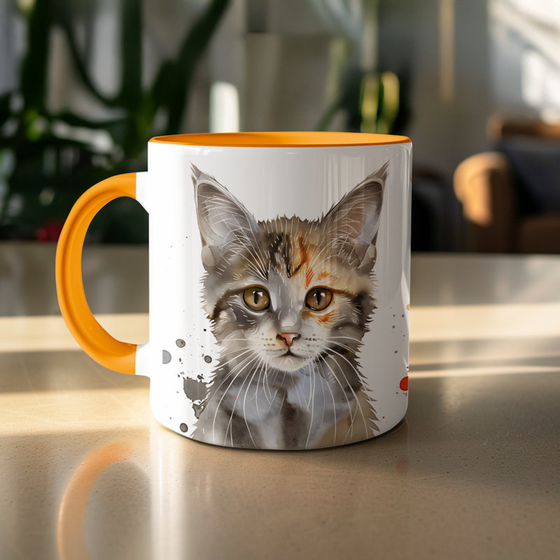 Ceramic Coffee Mug, 1, Orange