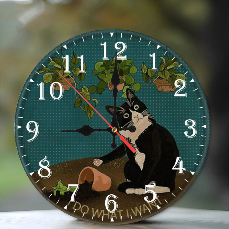 Horloge murale en bois 10 po, mouvement silencieux, à piles (piles AA non incluses), décor artistique, parfait pour les décorations