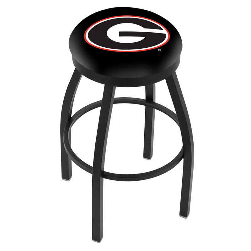 NCAA Swivel 25" Counter Stool, Black Wrinkle, University of Georgia "G" Logo
